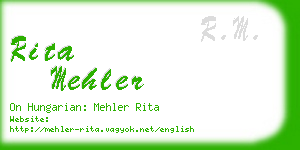 rita mehler business card